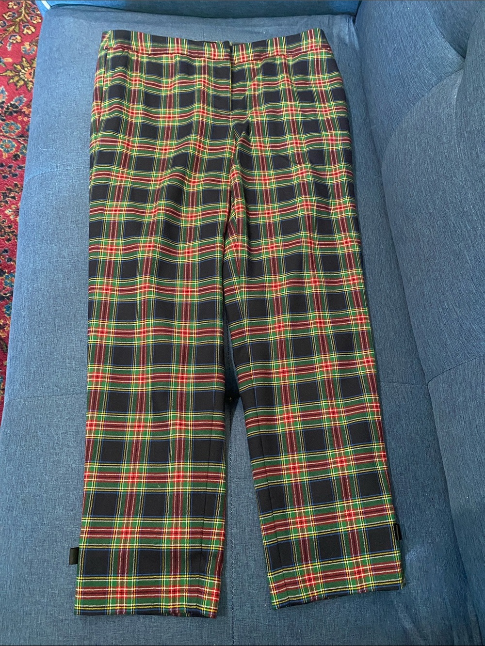 Talbots Plaid Ankle Pants in Black, Red & Green